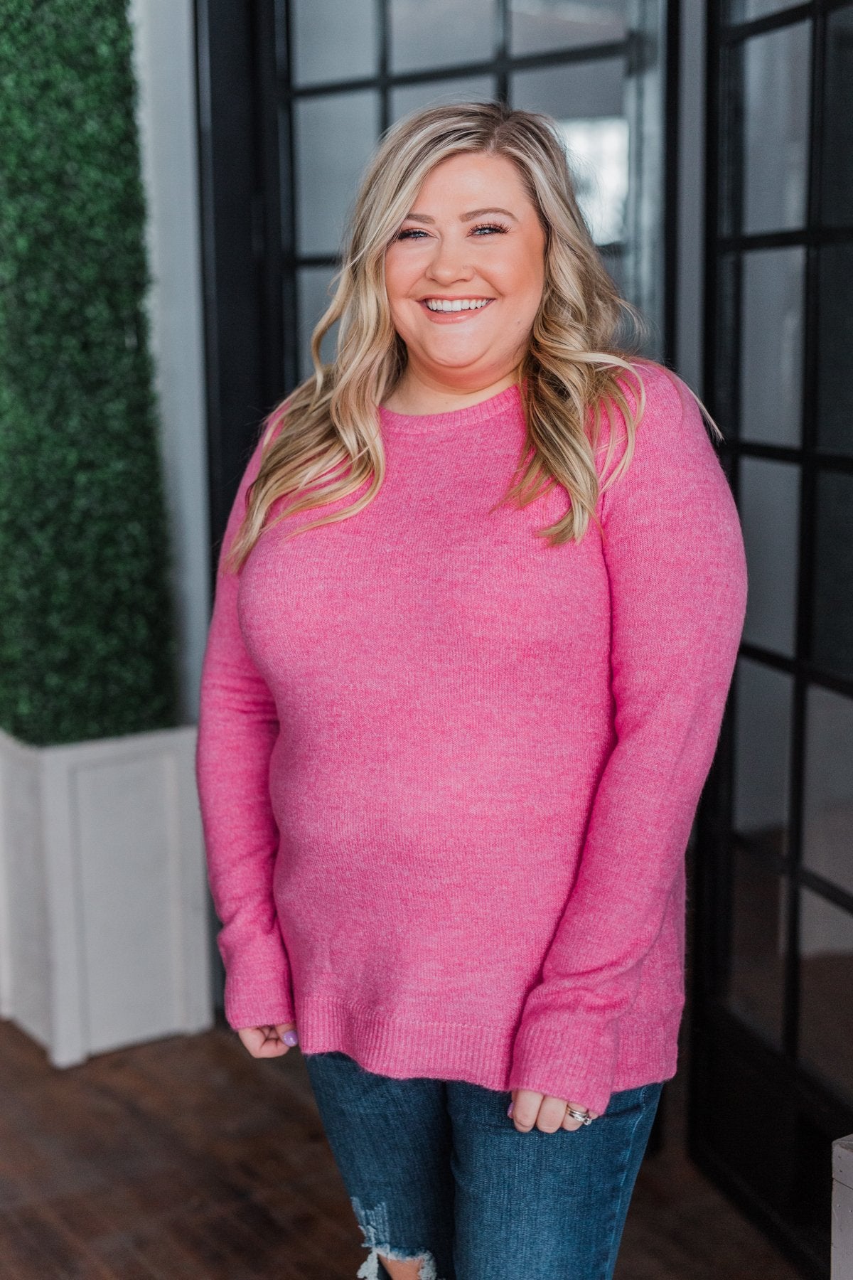 Make A Wish Knit Sweater- Bubblegum Pink