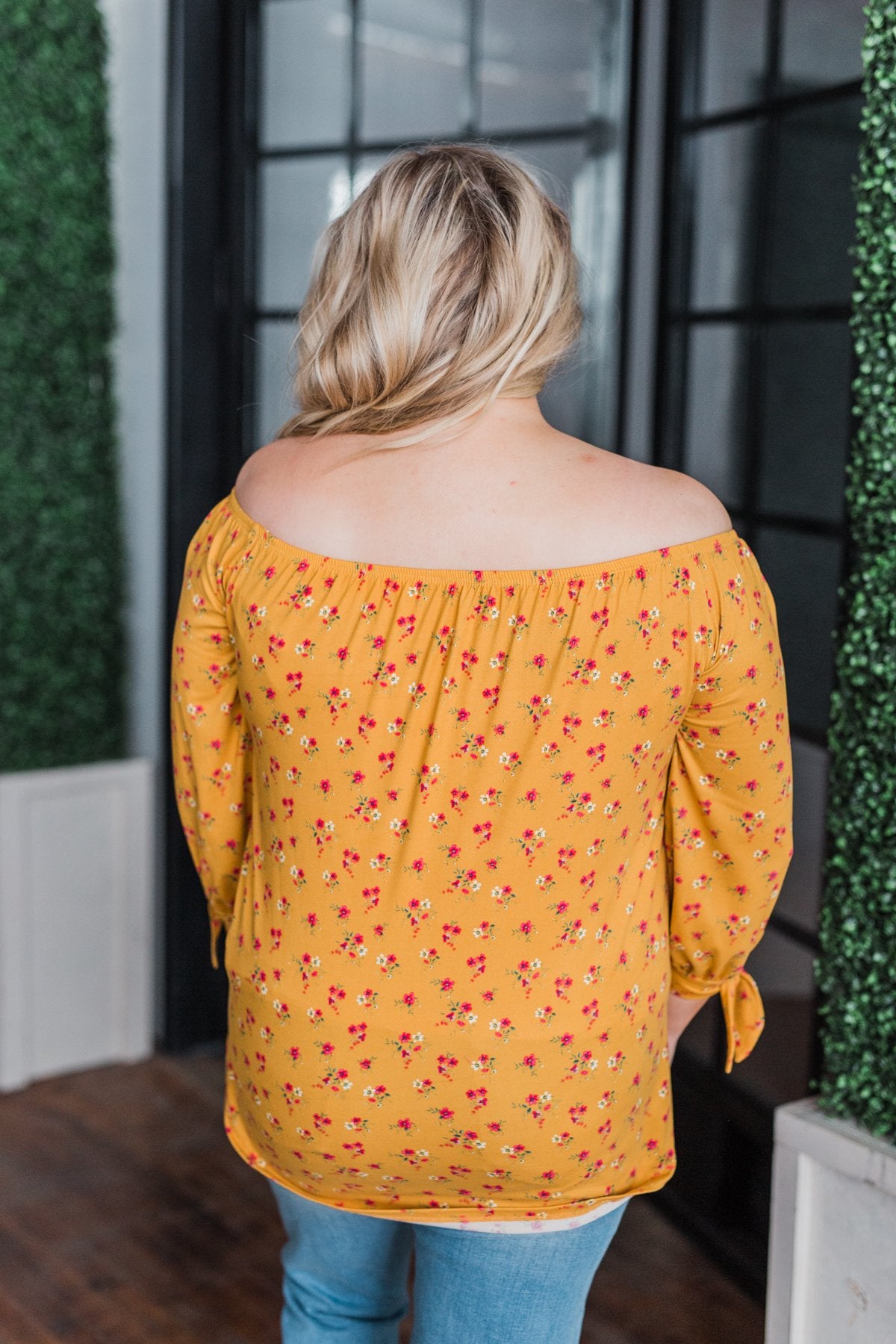 Everywhere You Go Floral Top- Mustard