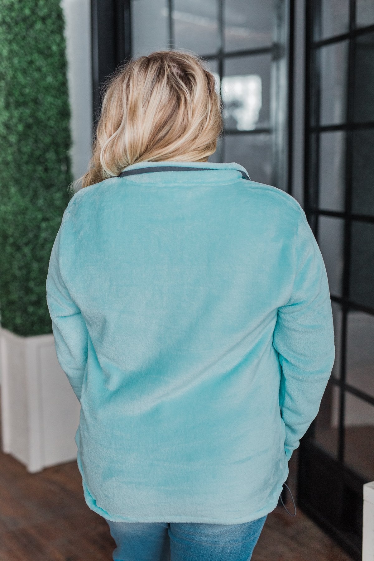Pulse Exclusive 1/4 Zip Sherpa- Mint Blue