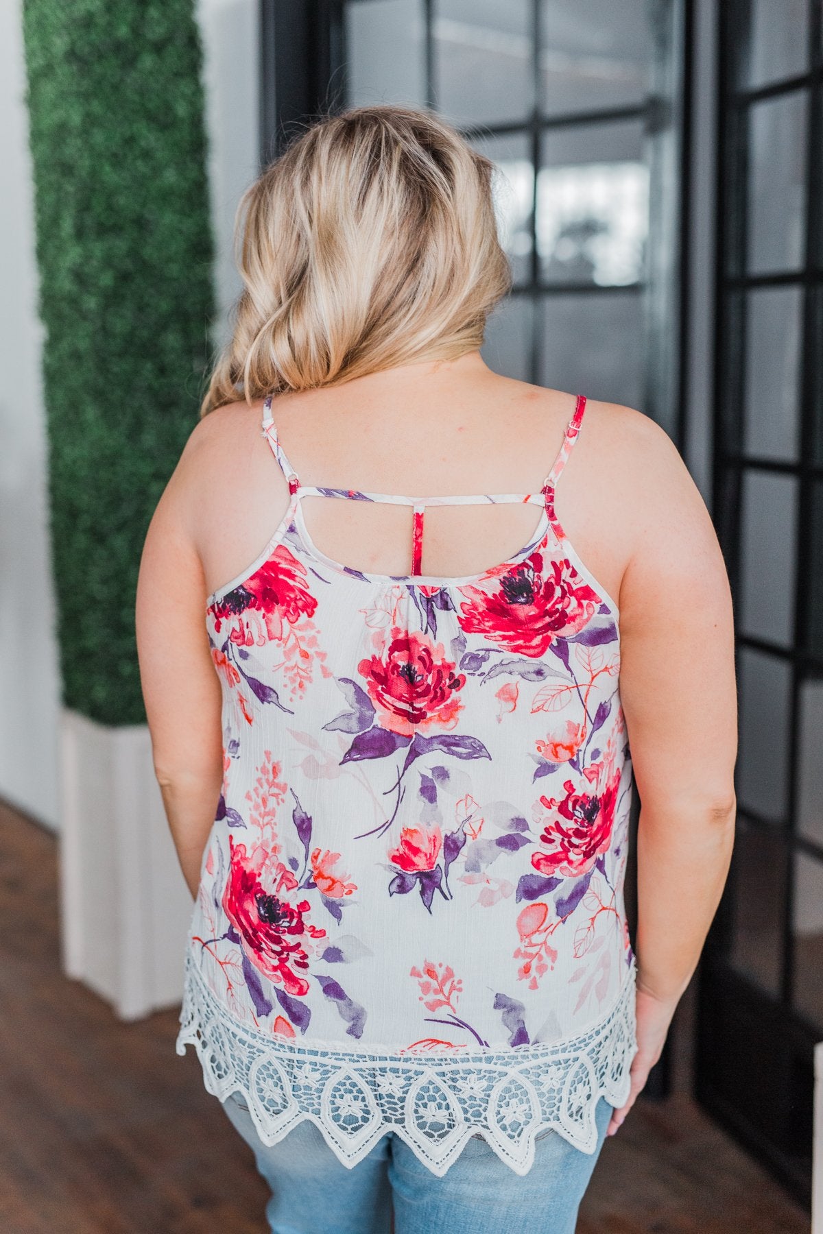 If You Were With Me Floral Tank Top- Ivory