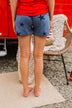 Drawstring Star Lounge Shorts- Light Navy