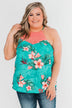 Tropical Crochet Halter Tank Top- Teal