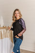 Shine Bright Sequin Top- Black