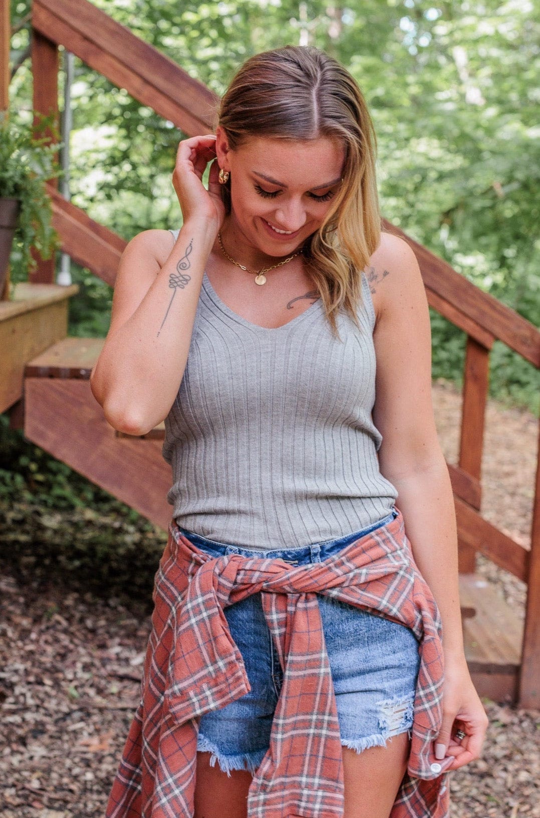 Dreaming Of This Ribbed Tank Top- Gray