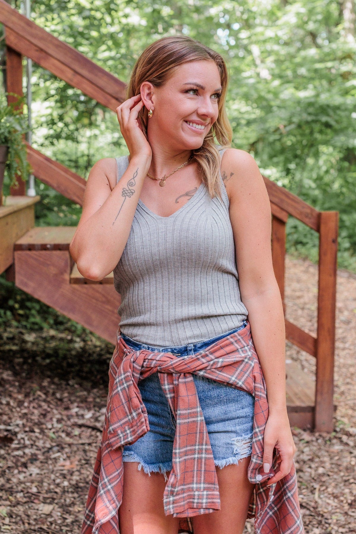 Dreaming Of This Ribbed Tank Top- Gray