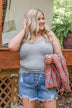 Dreaming Of This Ribbed Tank Top- Gray