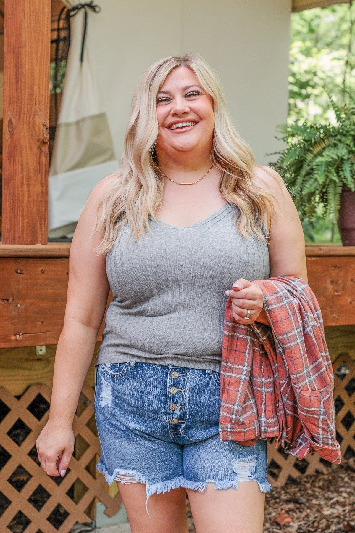 Dreaming Of This Ribbed Tank Top- Gray