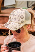 Let's Hit The Road Baseball Hat- Gold & Leopard