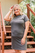 Thread & Supply Rise With The Sun T-Shirt Dress- Charcoal