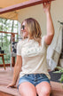 "Camp More, Worry Less" Graphic Tee- Cream