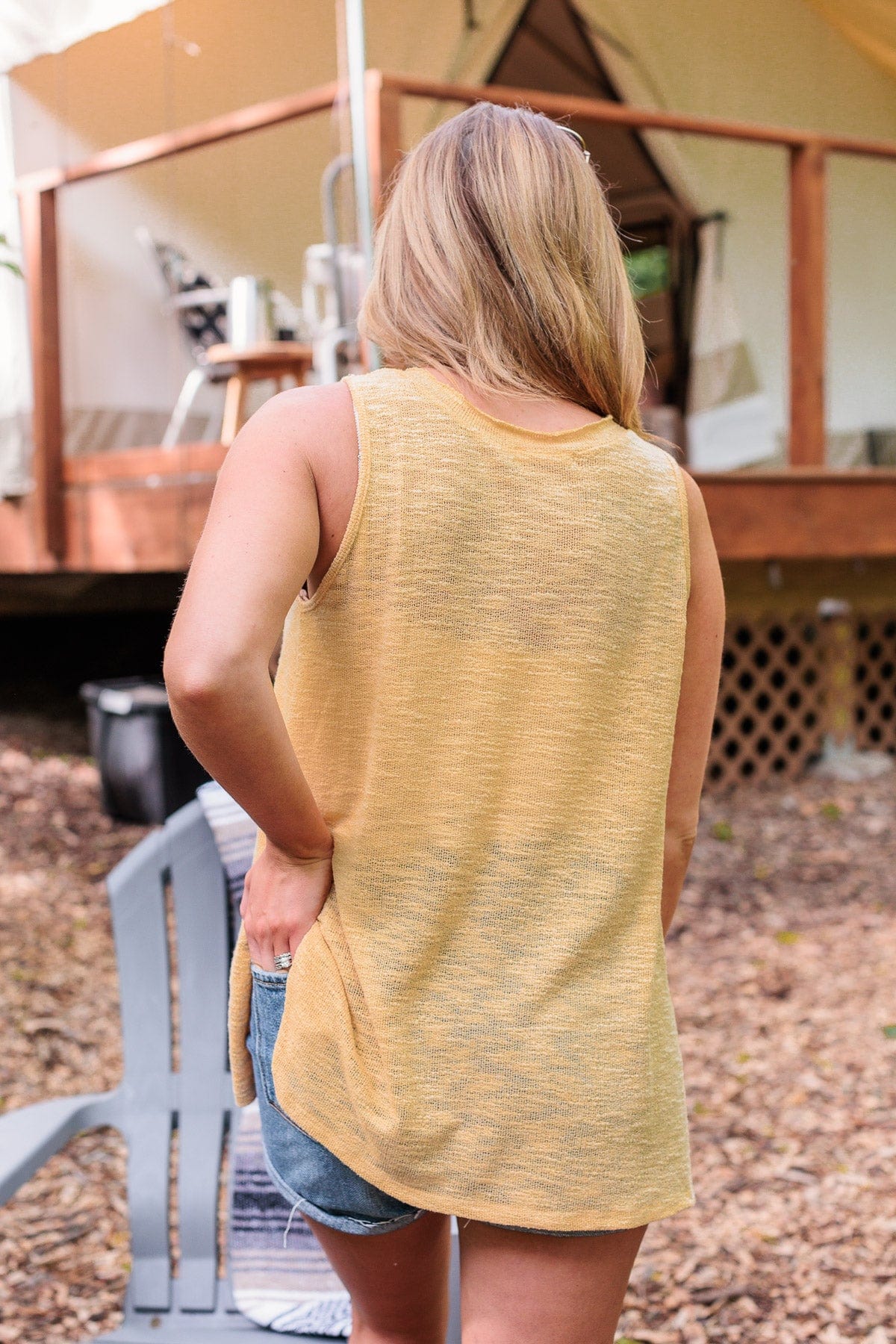Live For The Sunshine Knit Tank Top- Yellow