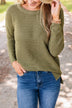 Reaching Out To You Knit Sweater- Olive