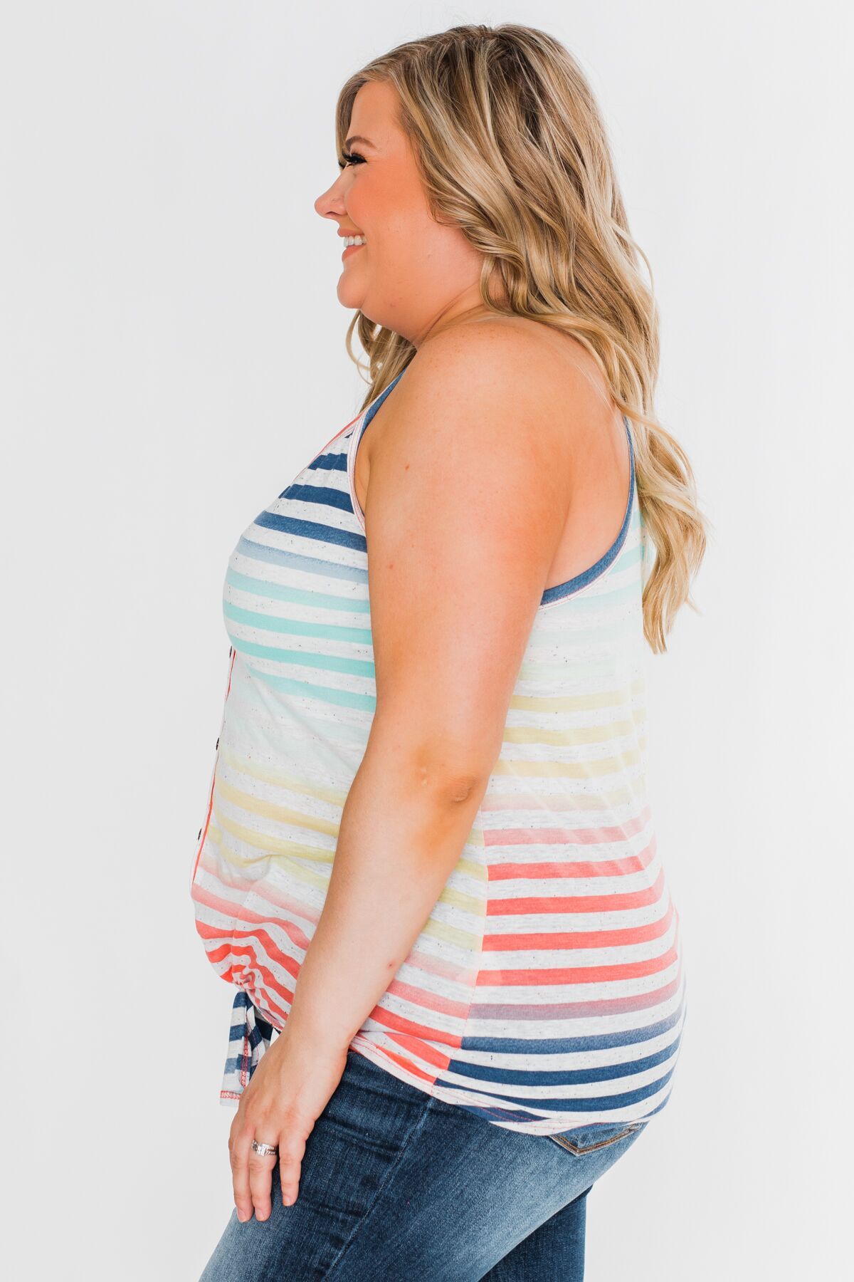 Laughing With You Tie Tank Top- Multi