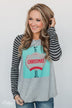 Merry Christmas Striped Long Sleeve Top
