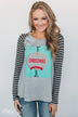 Merry Christmas Striped Long Sleeve Top