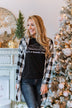 Looking Back To You Hooded Cardigan- Black & Off White