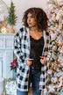 Looking Back To You Hooded Cardigan- Black & Off White