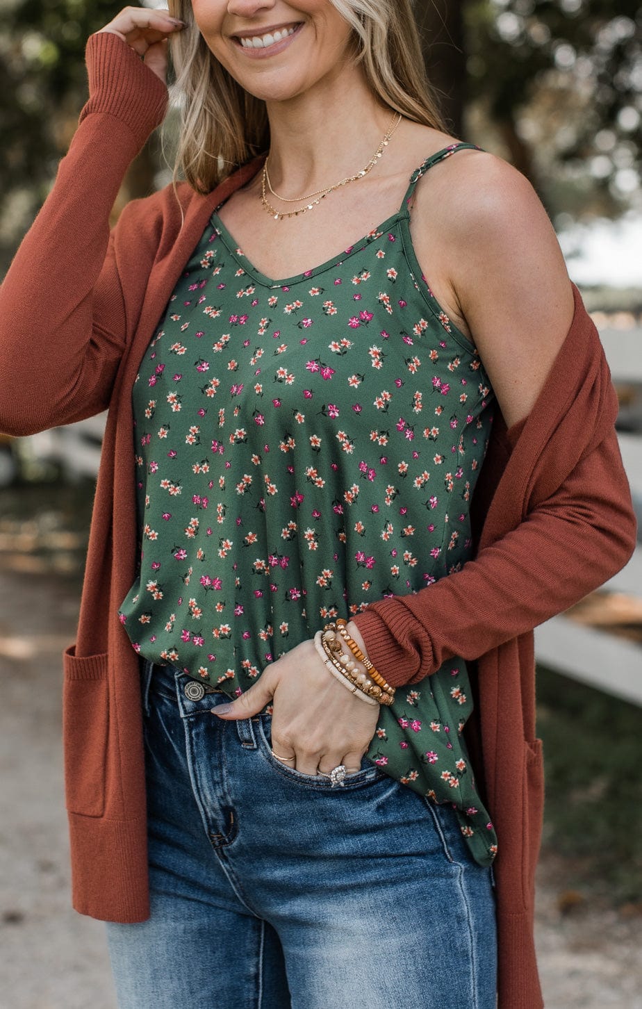 Cute floral tank tops top