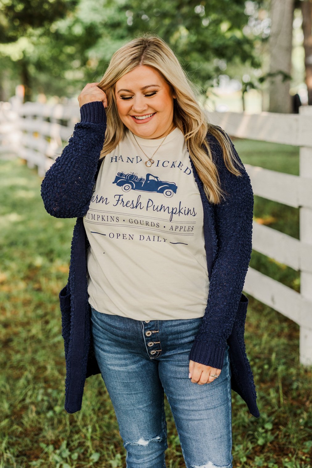Stealing Glances Popcorn Knit Cardigan- Navy