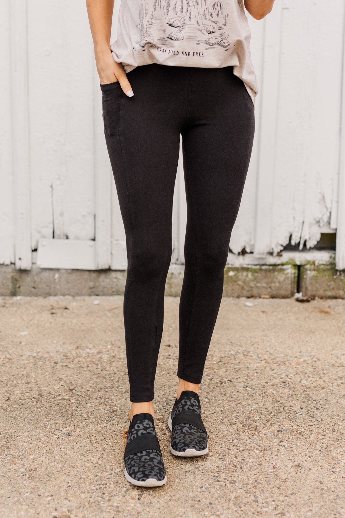 Every Step Of The Way Thick Fleece Leggings- Black – The Pulse