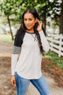 Friends To The End Knit Raglan Sweater- Ivory & Black