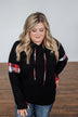 Wishing For Winter Drawstring Hoodie- Black