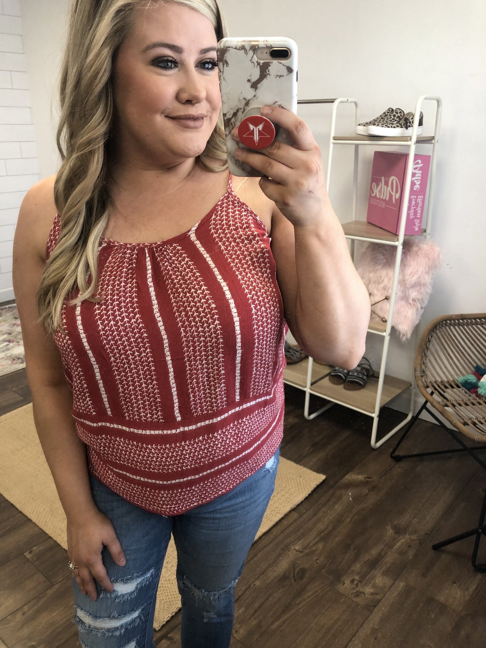 Amazed by Beauty Shift Tank Top- Raspberry Red
