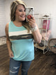 Hint of Camo Tank Top- Light Blue
