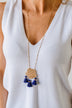 Charmingly Cheerful Pendant Necklace- Dark Blue