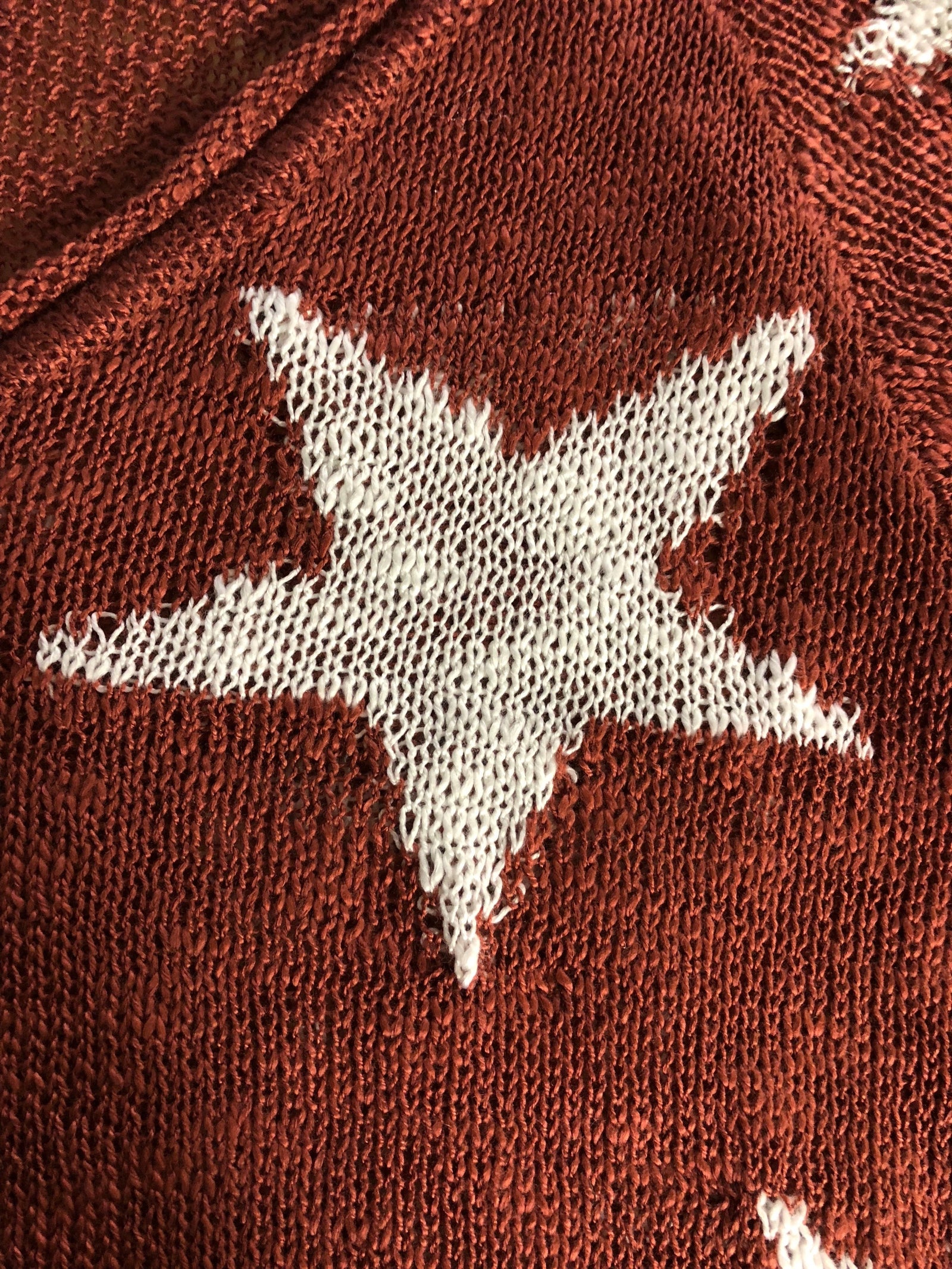 Perfect Timing Knitted Star Top- Burnt Orange