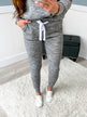 Chunky Drawstring Joggers- Marbled Charcoal