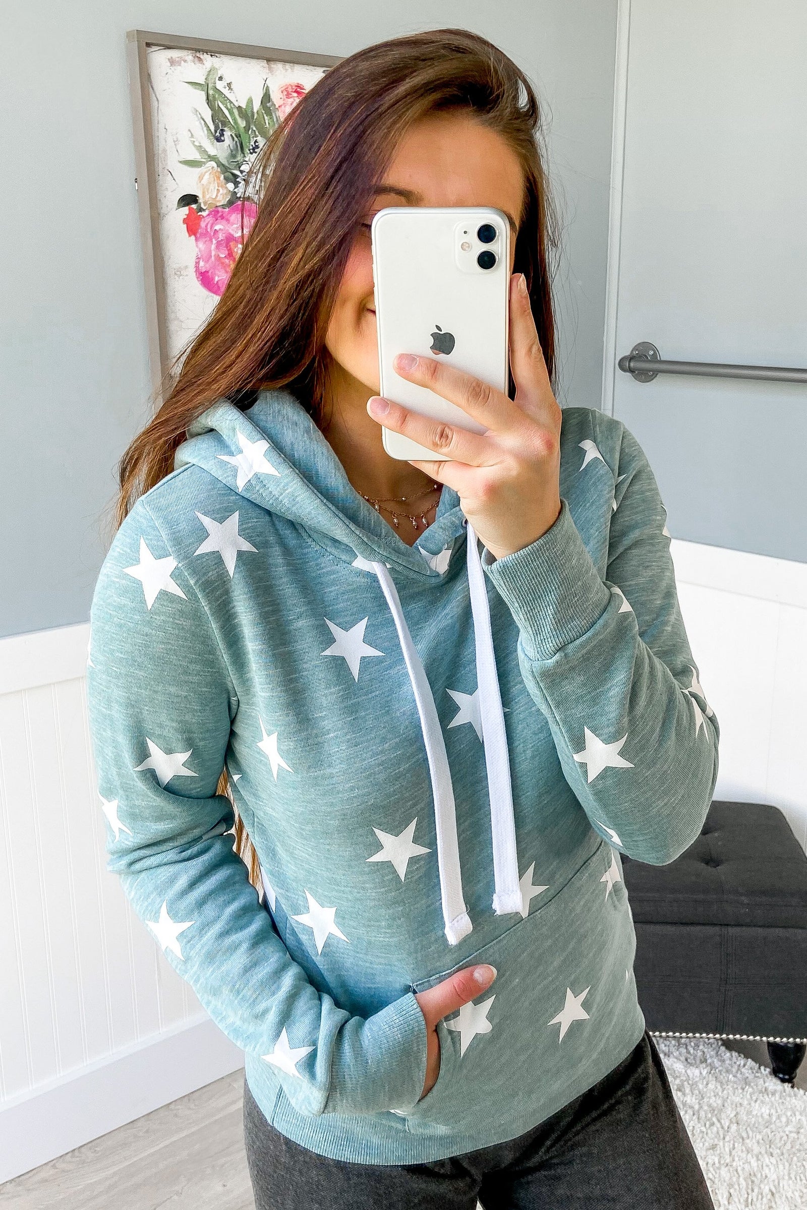 Be A Star Hoodie- Marbled Smokey Blue