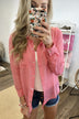 Button Up Chambray Top- Blush