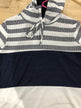 Speak to Me Color Block Drawstring Hoodie- Navy & Ivory