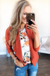 Pretty & Professional Blazer- Burnt Orange