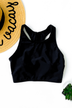 Racerback Swimsuit Top- Solid Black