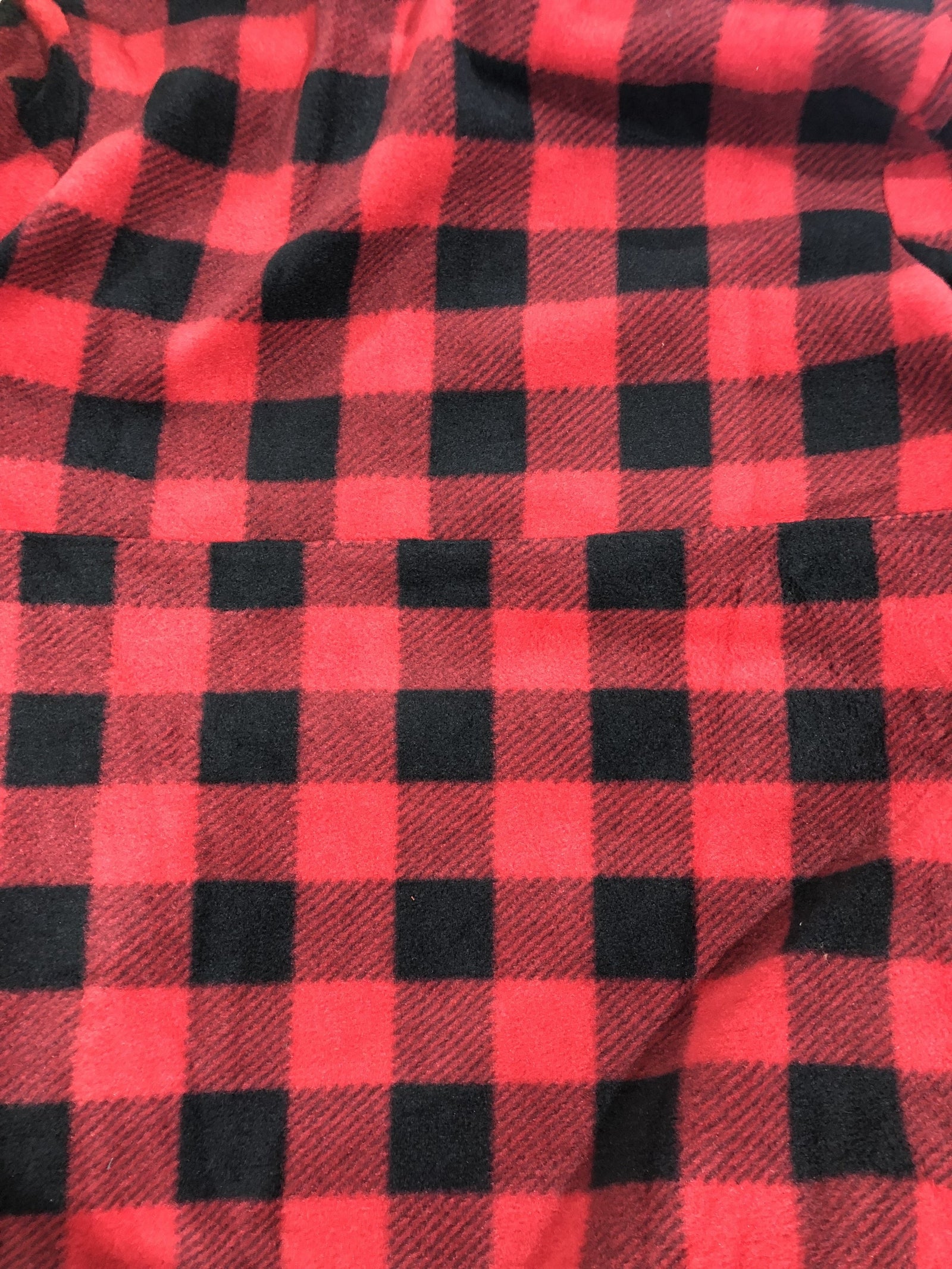 Buffalo Plaid Fleece Pullover- Red & Black