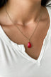 Single Teardrop Necklace- Fuchsia