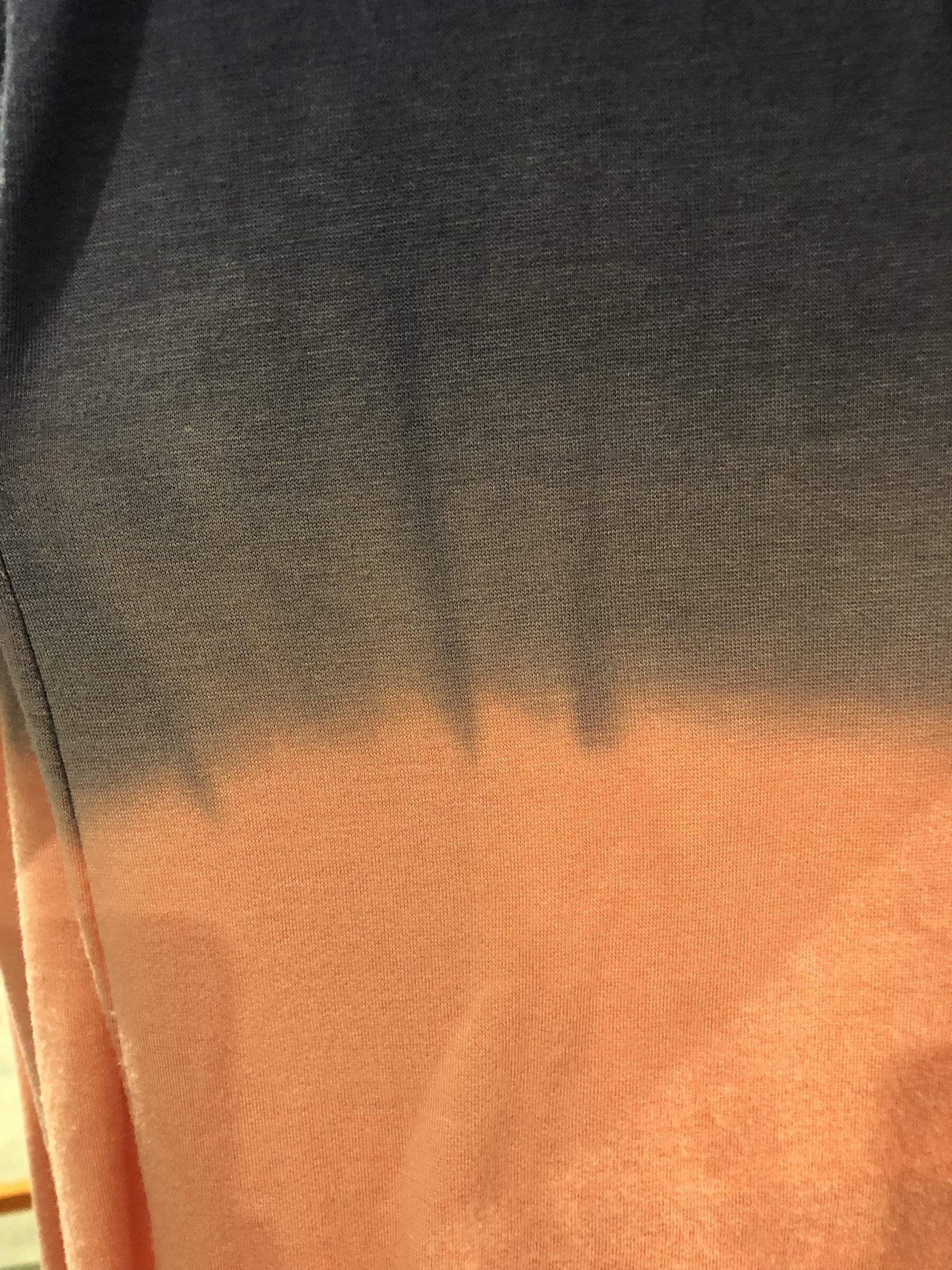 Long Sleeve Ombré Hoodie- Navy & Peach