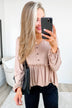 Buttoned Up Beauty Knit Babydoll Top- Natural
