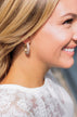 Drenched In Diamonds Open Hoop Earrings- Gold