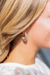 Drenched In Diamonds Open Hoop Earrings- Gold