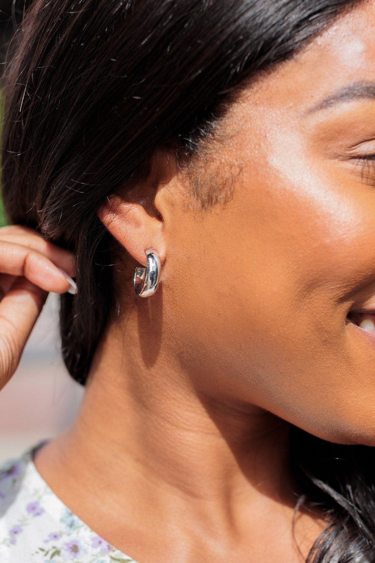 Sweetly Simple Hoop Earrings- Silver