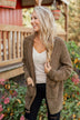 Have My Heart Velvet Chenille Cardigan- Mocha