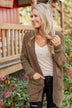 Have My Heart Velvet Chenille Cardigan- Mocha
