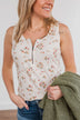 Walking Through Life Floral Tank Top- Ivory
