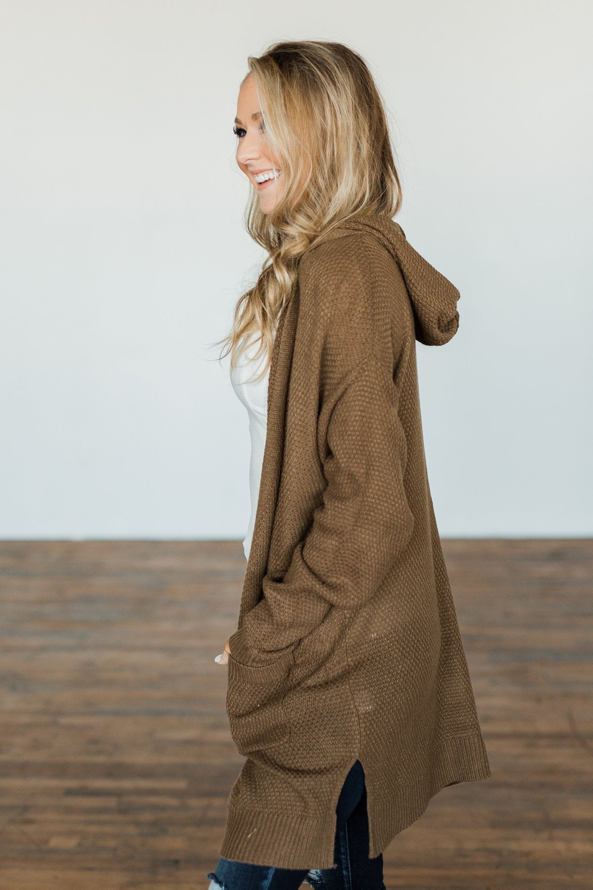 A Wish Come True Hooded Cardigan- Chocolate