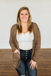 Have My Heart Velvet Chenille Cardigan- Mocha