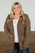 Have My Heart Velvet Chenille Cardigan- Mocha