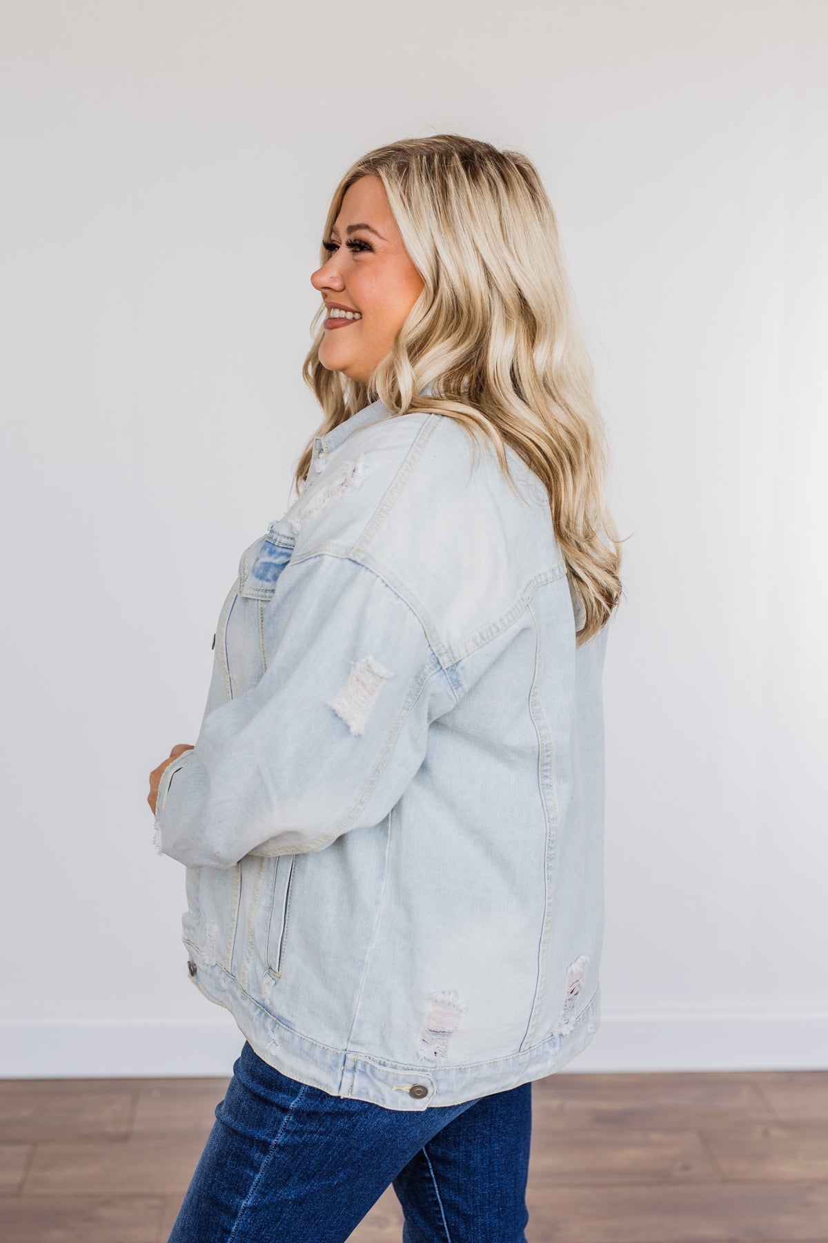 Keep Them Talking Denim Jacket- Light Wash